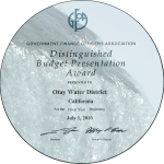GFOA Award - Distinguished Budget Presentation Award for Fiscal Year 2010/2011