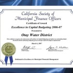 California Society of Municipal Finance Officers Award - Capital Budget Excellence Award FY 2006-2007