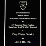 The American Society of Civil Engineers, San Diego Section Award - Outstanding Civil Engineering Project 2007
