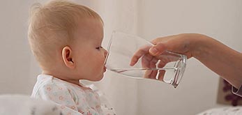 baby drinking water