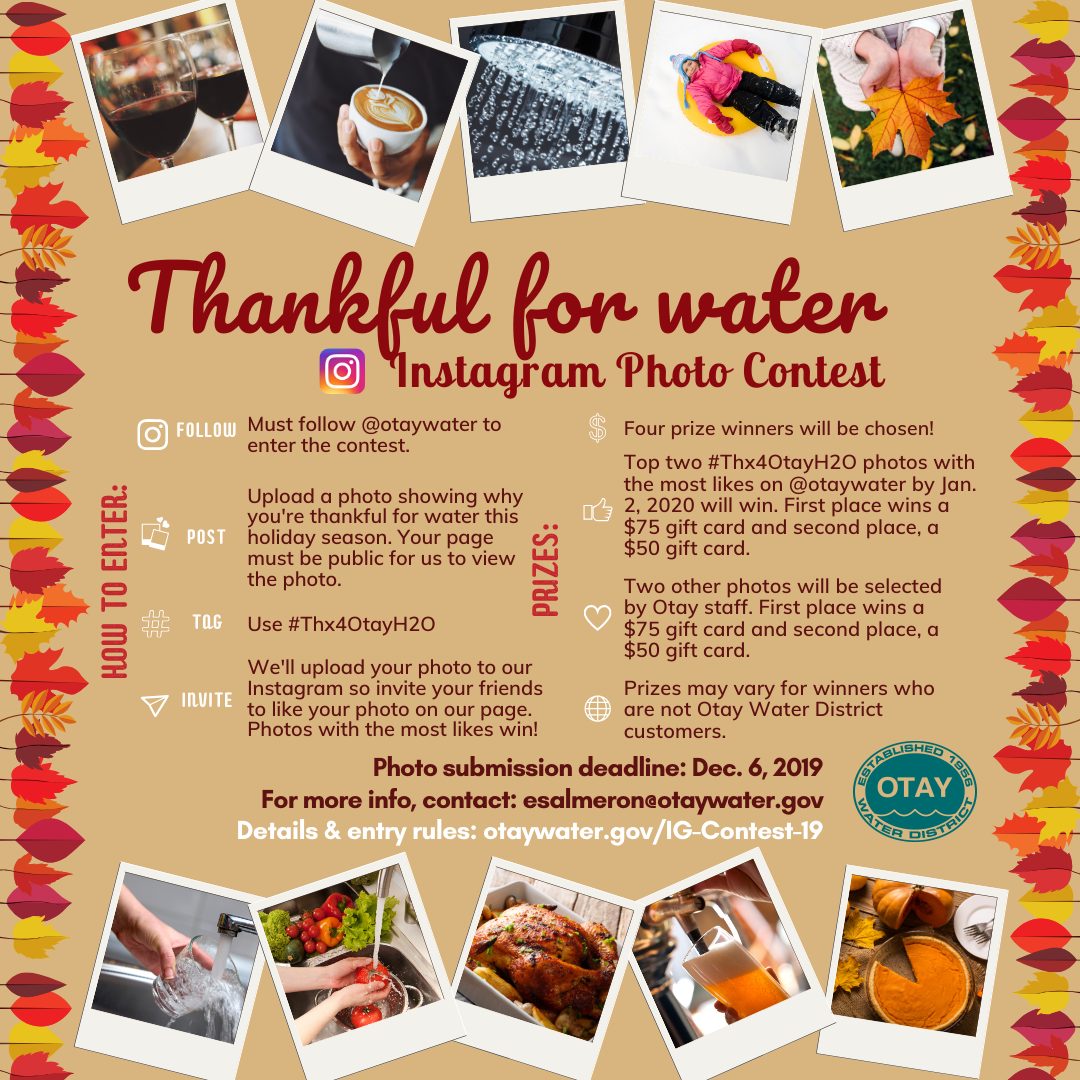 Thankful for Water Instagram Photo Contest flyer