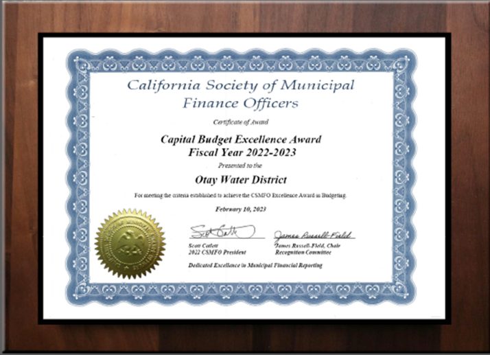 Excellence in Capital Budgeting Award FY23
