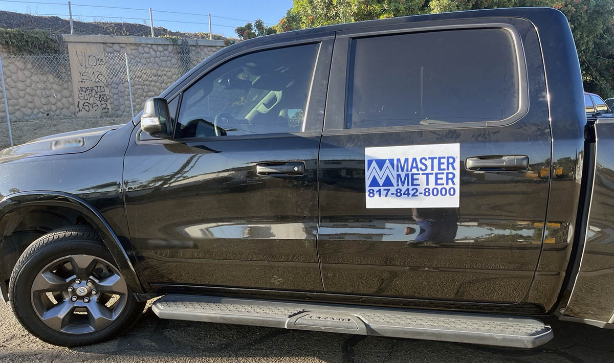 Truck with Master Meter logo